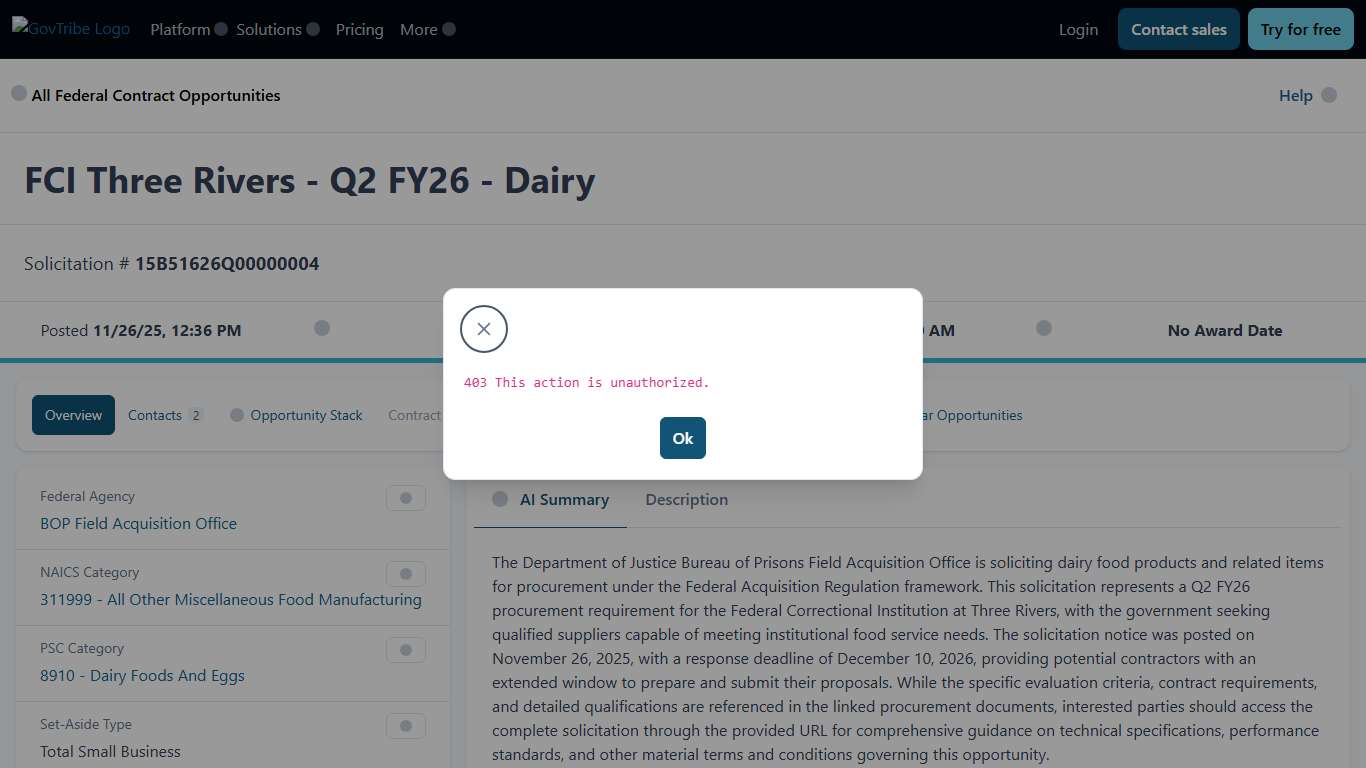 FCI Three Rivers - Q2 FY26 - Dairy