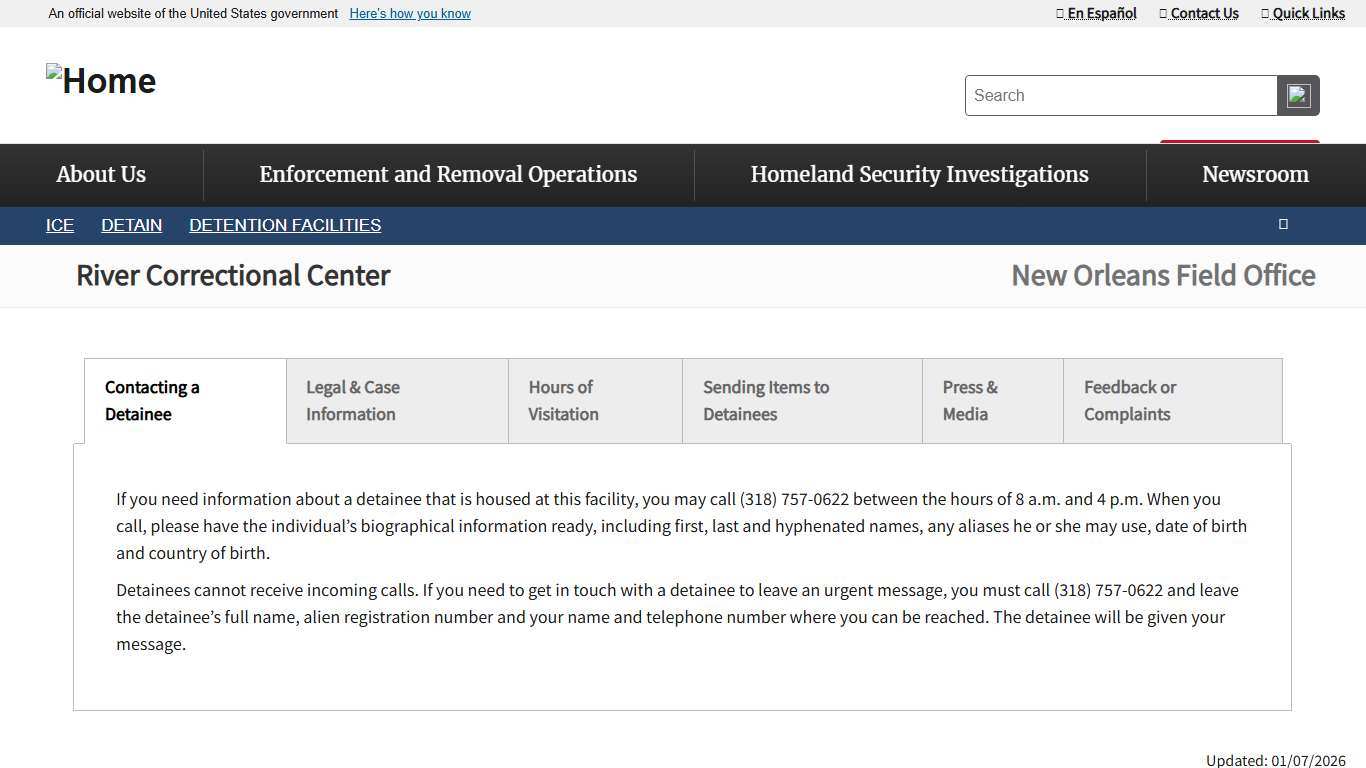 River Correctional Center ICE